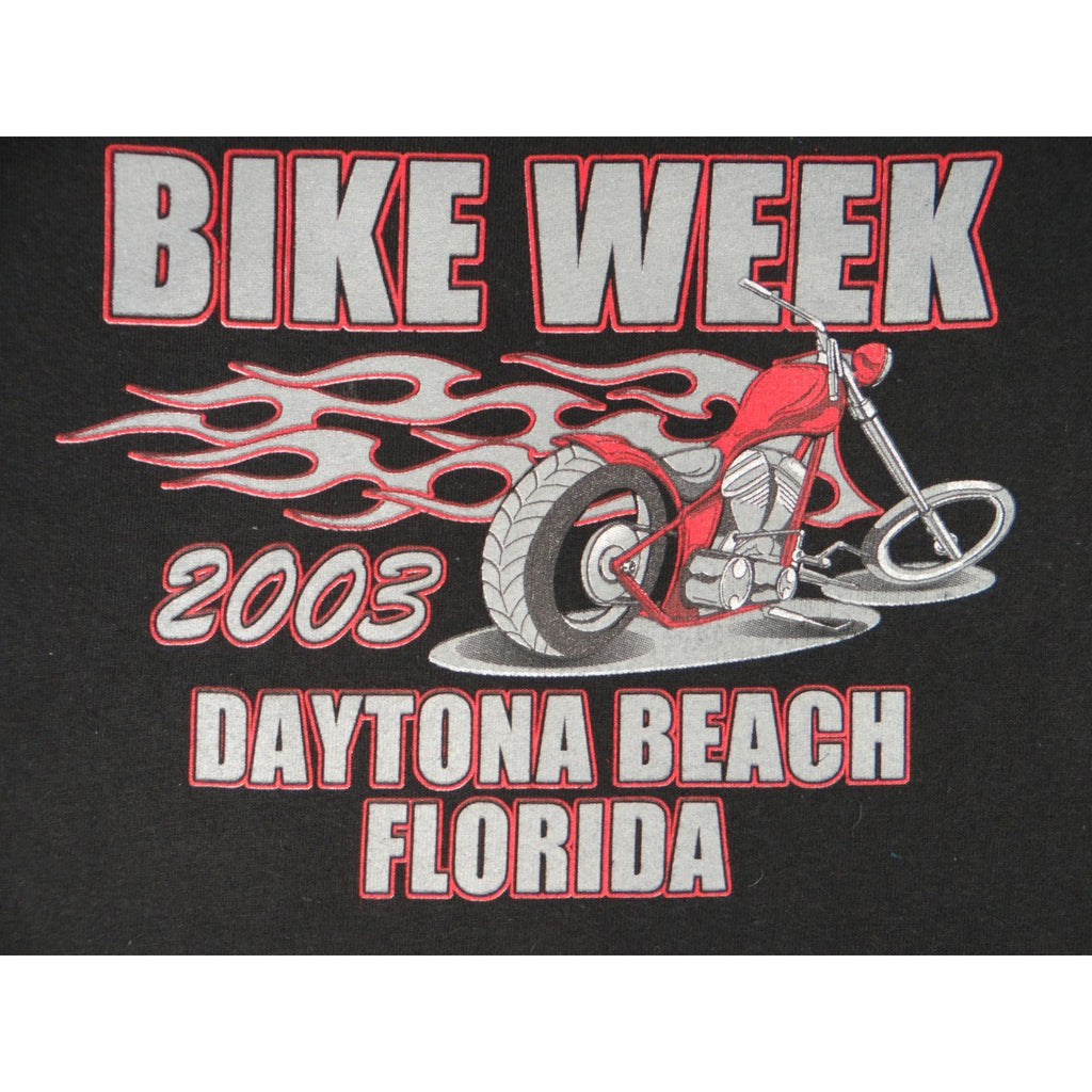 y2k Vintage Bike Week 2003 Daytona Beach Florida Motorcycle Graphic T Shirt XXL