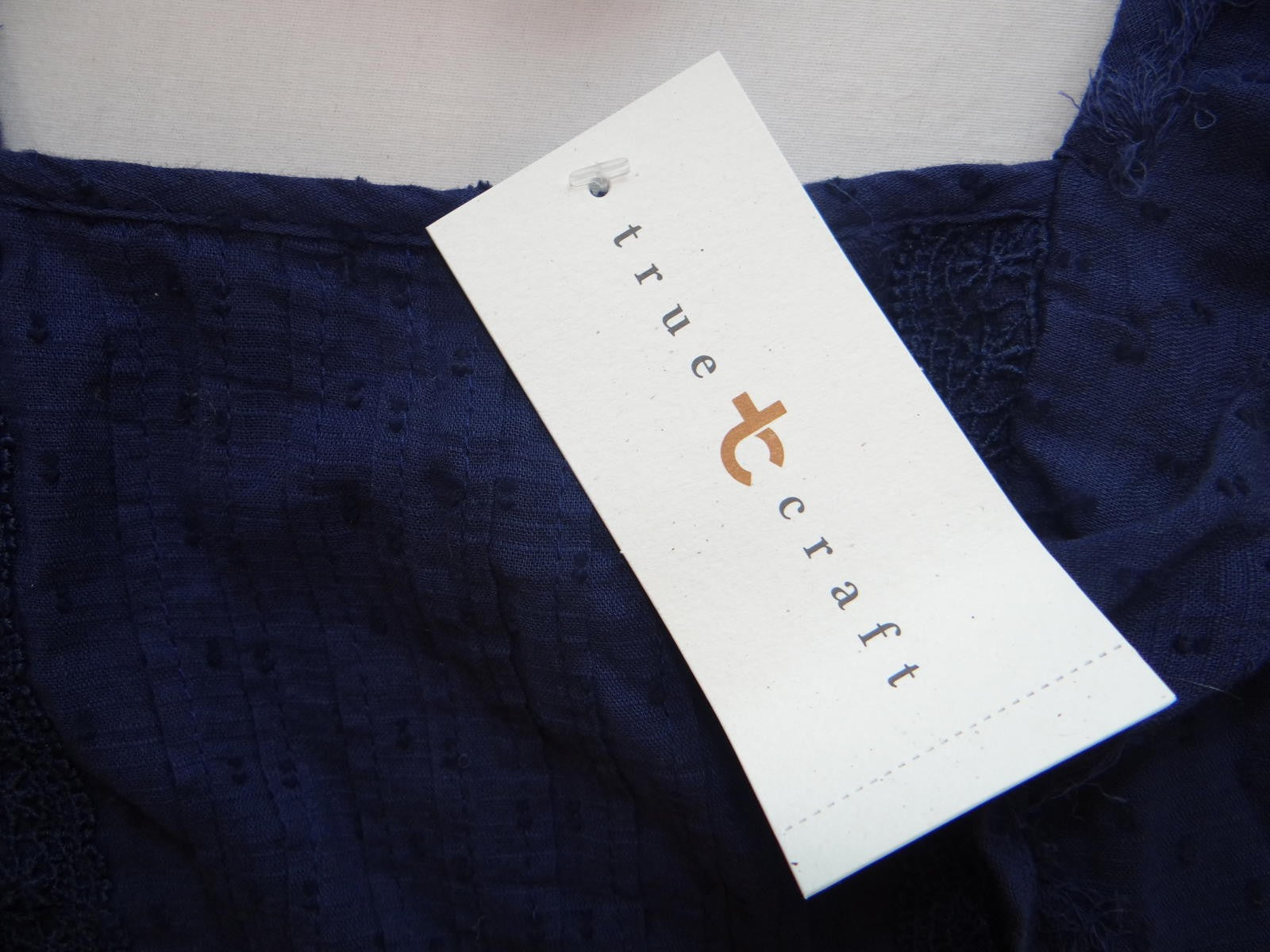 True Craft Navy Blue Frill Crop Top - Size L