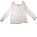 Vintage Cream Off White Lace Trimmed Sheer Blouse Women's Elegant Sheer Top