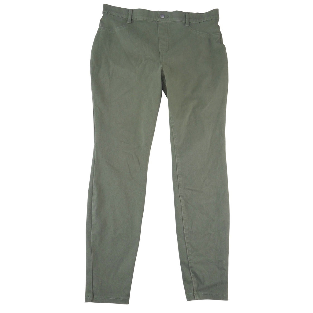 Time and Tru Womens XL 16-18 Olive Green High Rise Stretch Pull On Jeggings