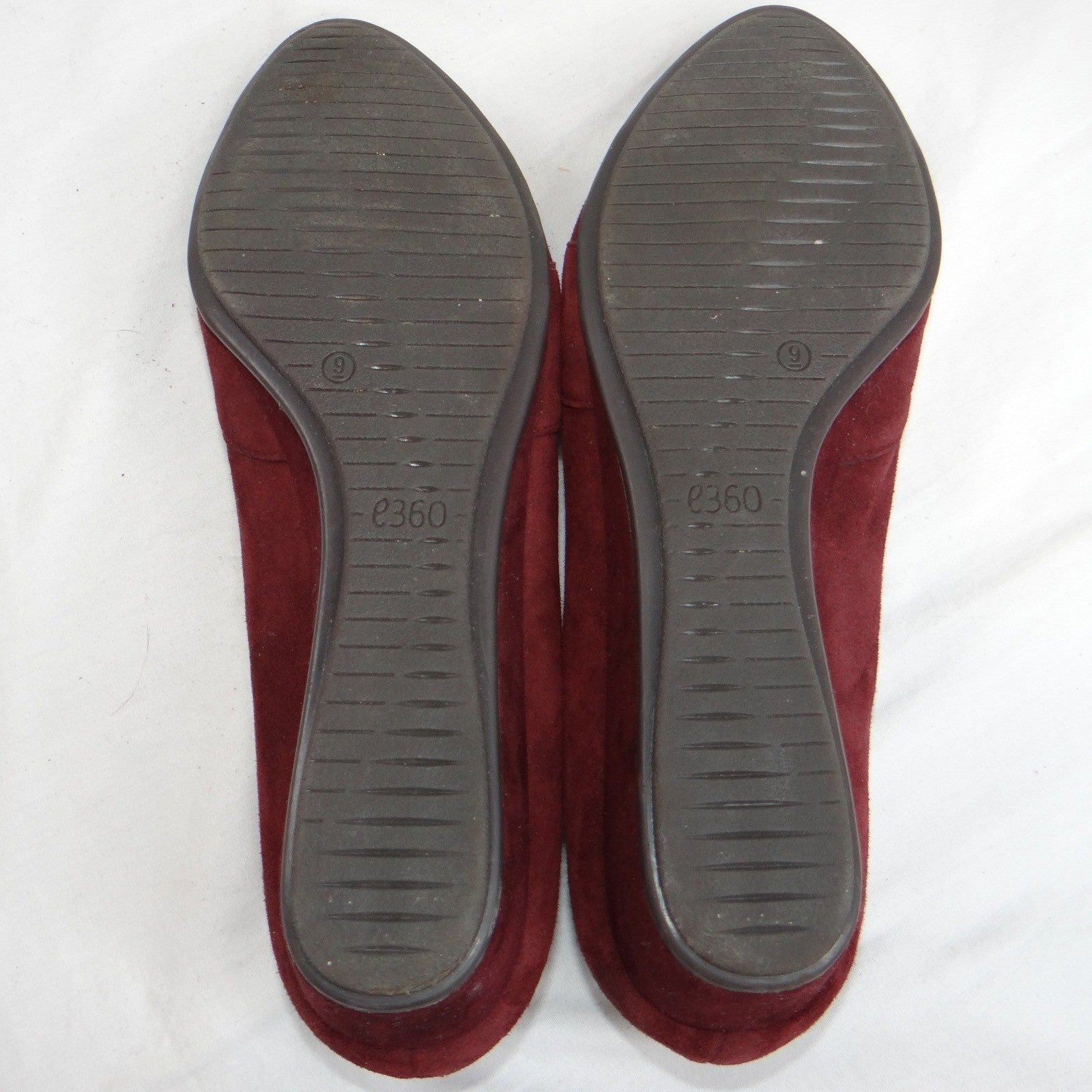 Easy Spirit Womens Burgundy Suede Wedge Heels Shoes Size 9