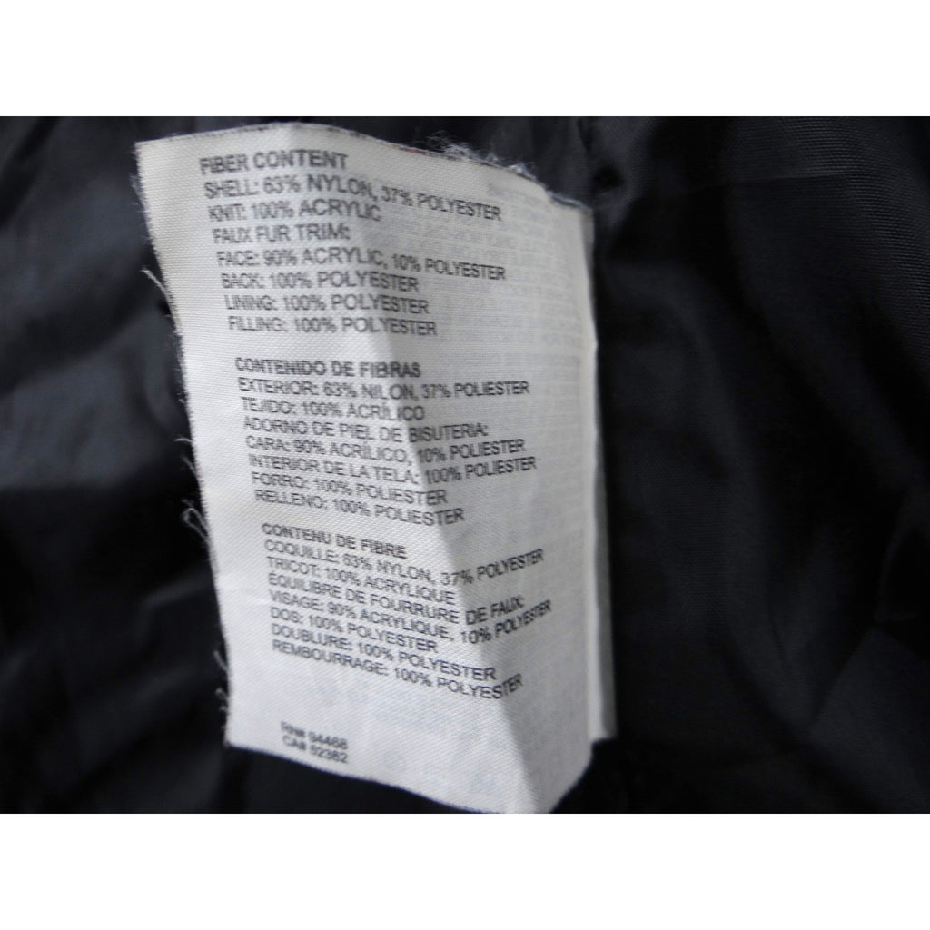Esprit Black Faux Fur Trim Hooded Belted Winter Jacket Coat Women Size L