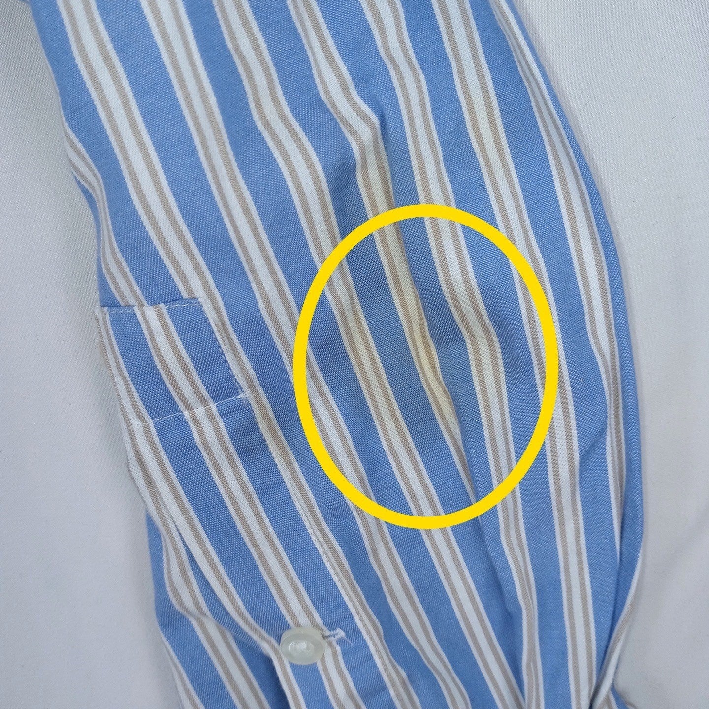 Michael Michael Kors Mens Blue Stripe Button Down Dress Shirt Size 17 34/35