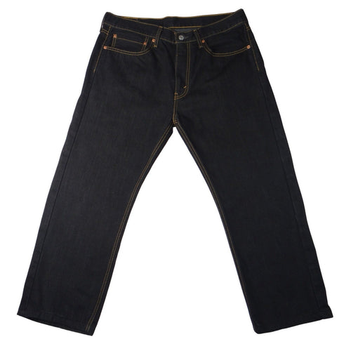 Altered Custom Levi Strauss 505 Mens Black Straight Fit Jeans Size 34x24