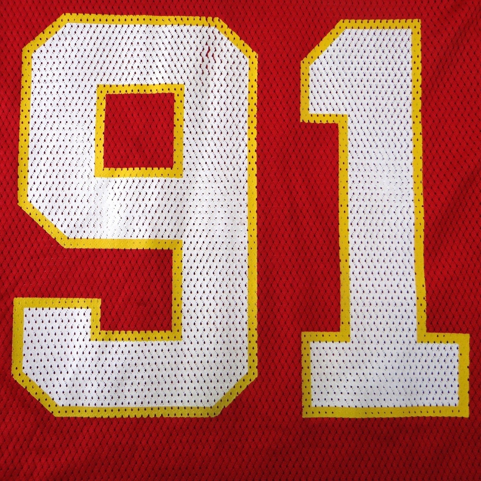 Reebok Kansas City Chiefs Leslie O'Neal 91 NFL Jersey Mens XL Red Mesh Football
