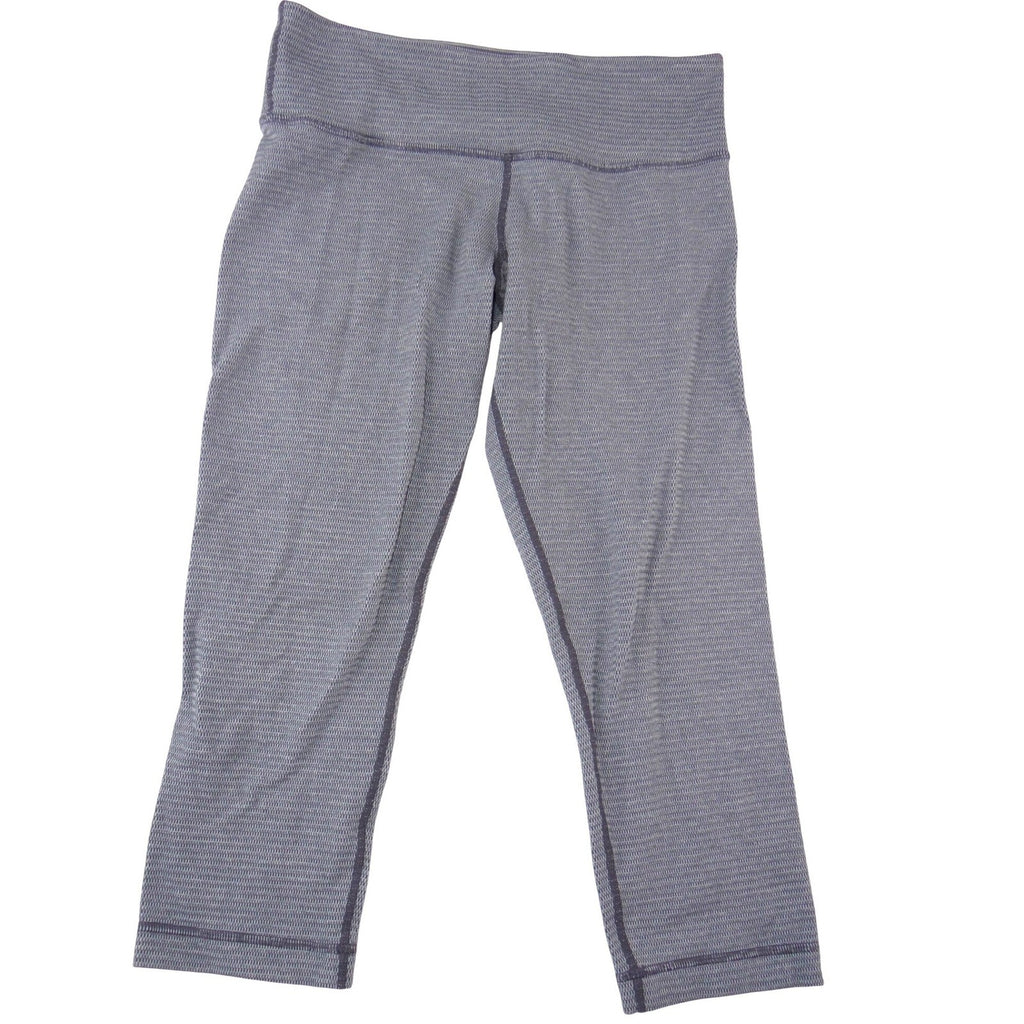 Lululemon Wunder Under Crop Grey Space Dye Textured Leggings Size 8 High Rise