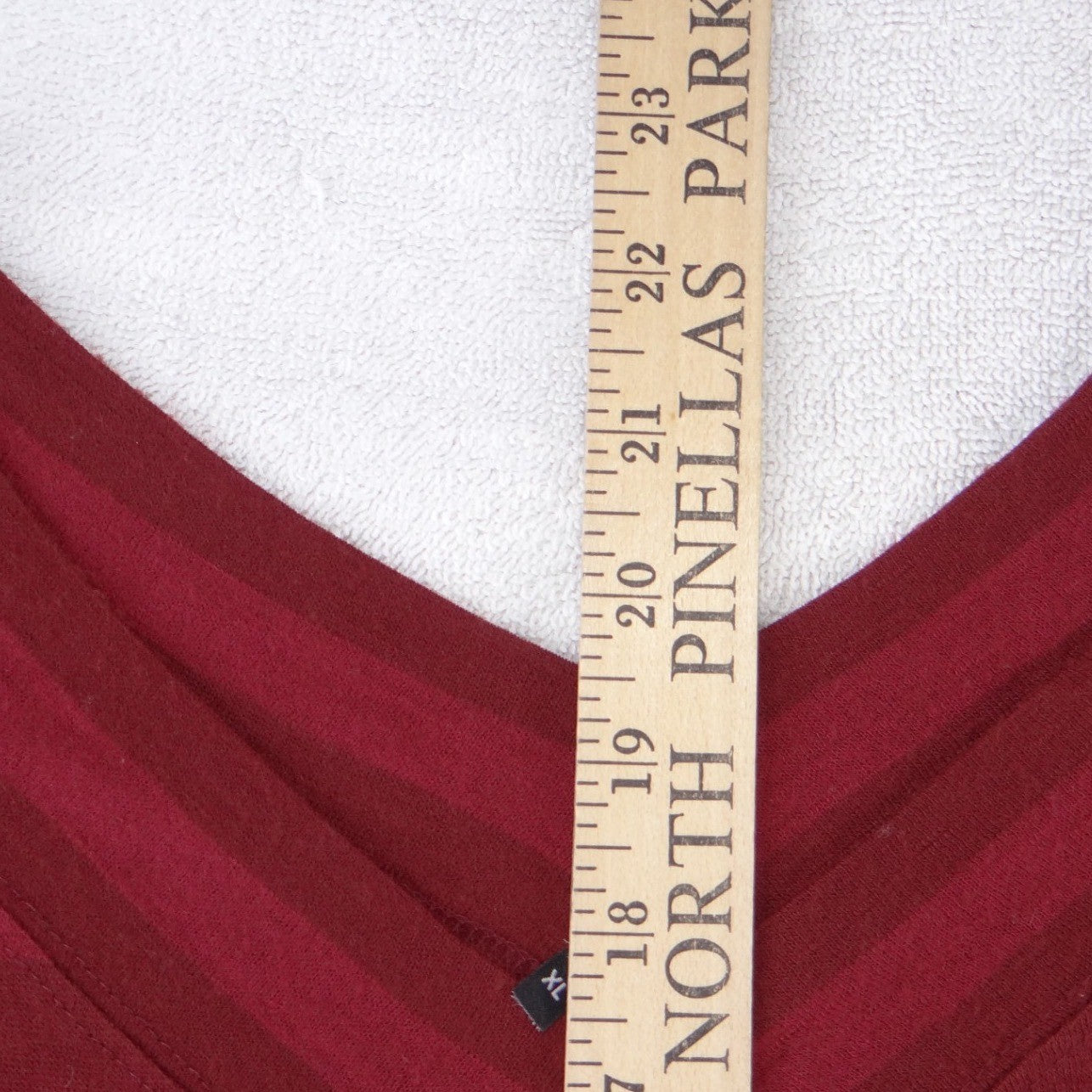 The Limited Womens Red Burgundy Striped V-Neck 3/4 Sleeve Knit Sweater XL