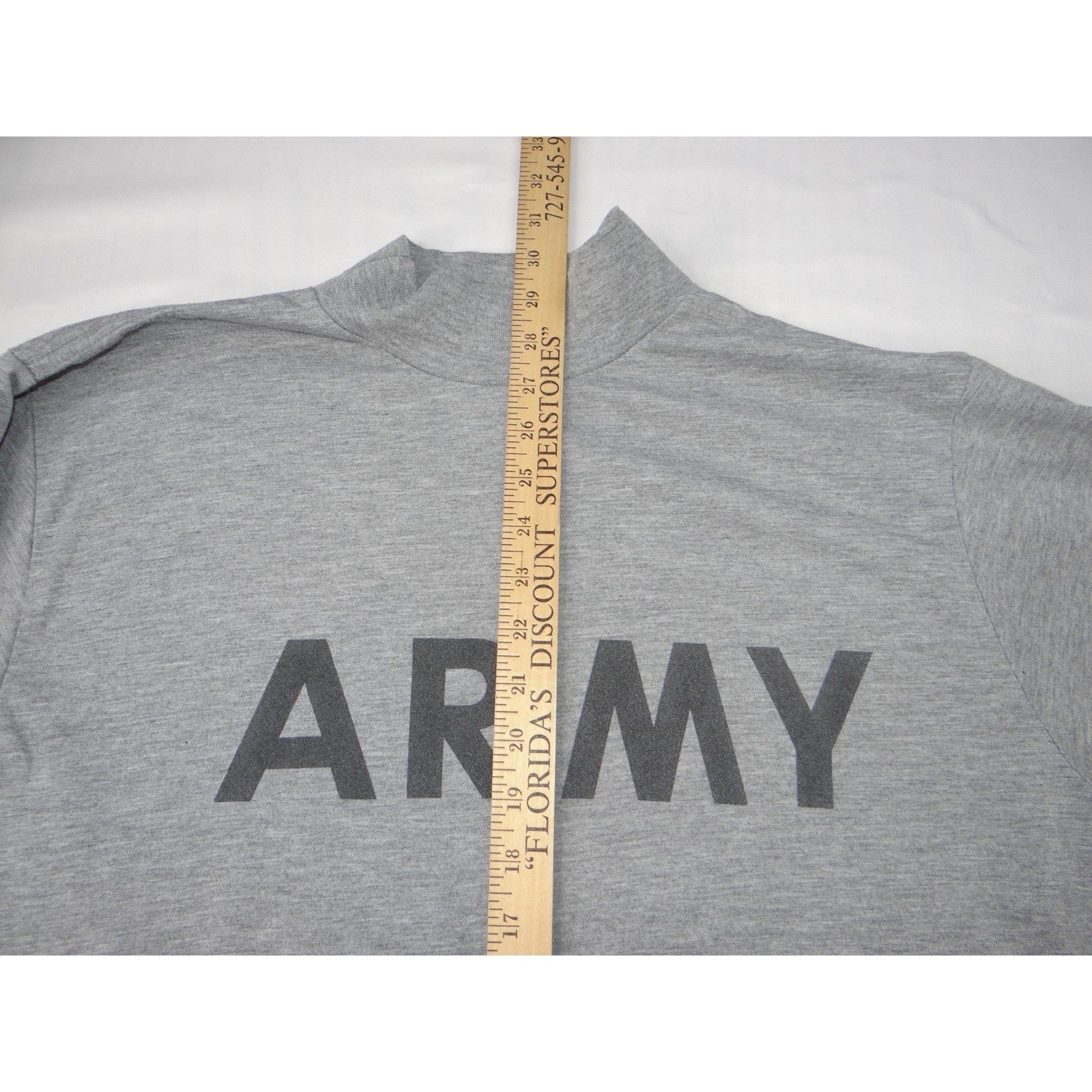 Two US Army Gray Long Sleeve Mock Neck Shirts Men's