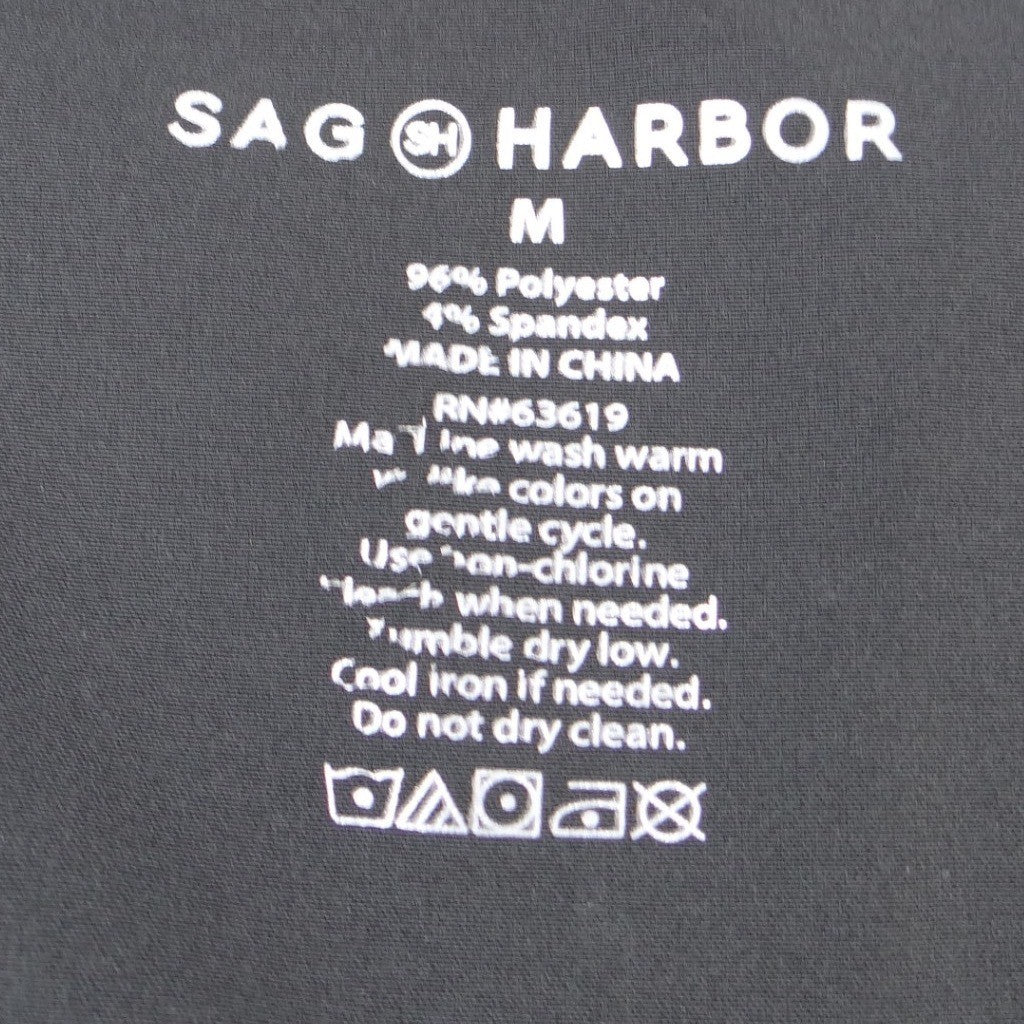 NWT-Sag Harbor We Care Black V-Neck Scrub Top Medical Uniform 4-Way Stretch Med