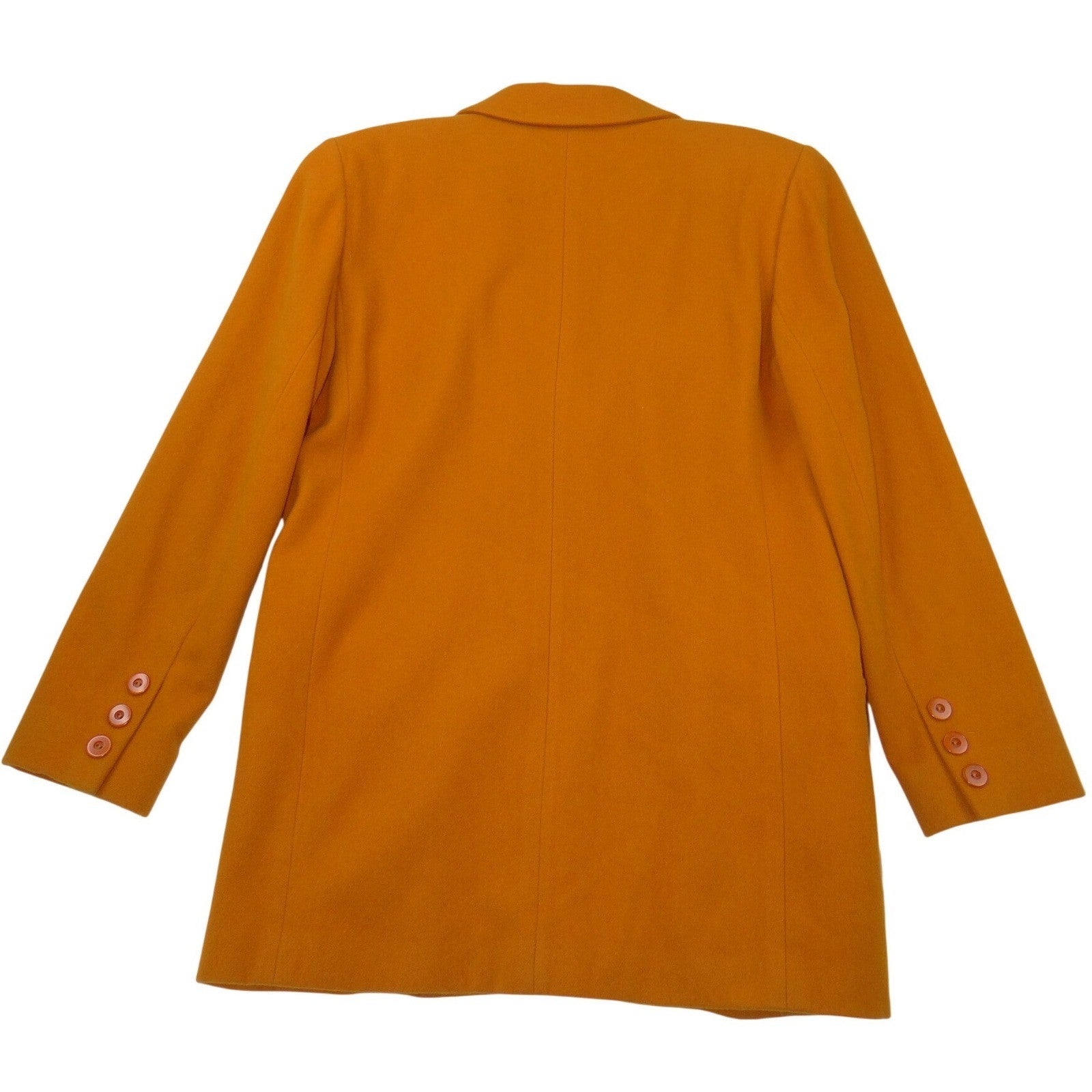 Linda Allard Ellen Tracy Mustard Yellow Wool Cashmere Blazer Jacket Size 6
