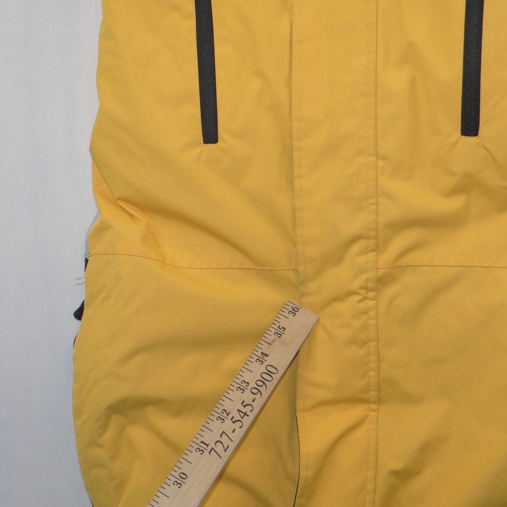 Free Country FCXtreme Mens Yellow Grey Hooded Ski Jacket Fleece Lined Small