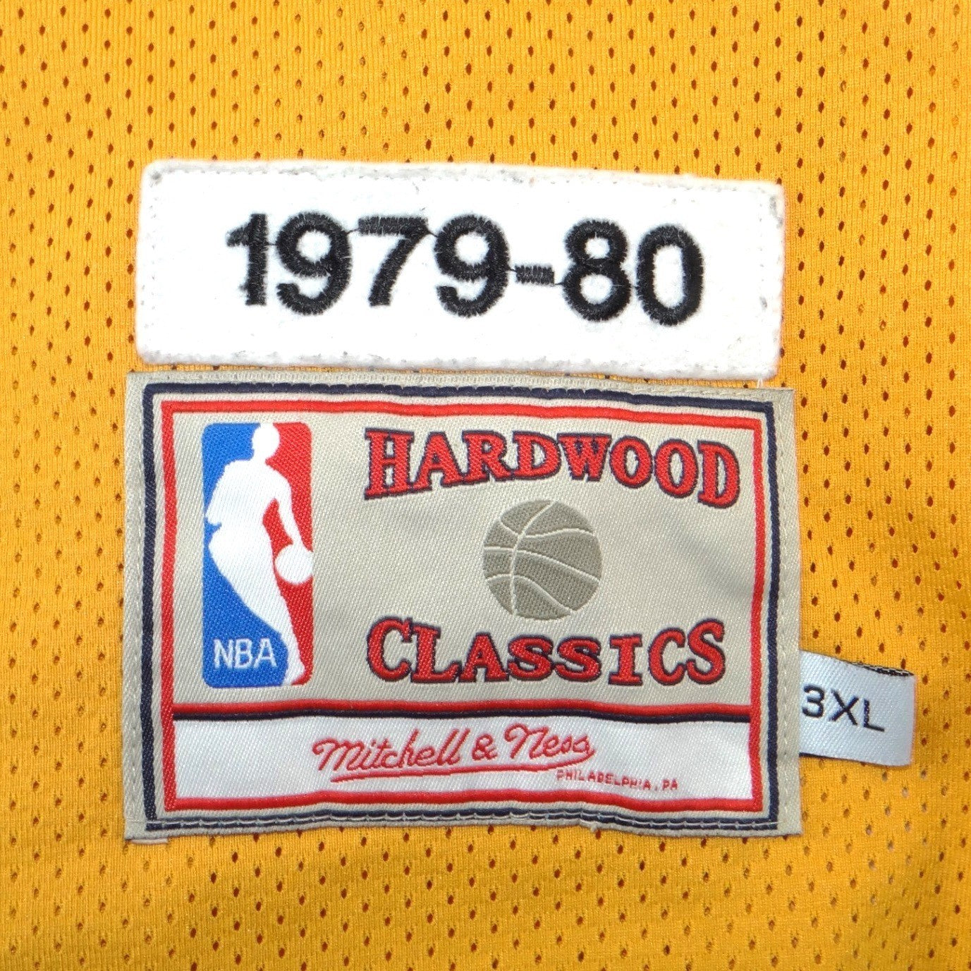 Rare Lakers Magic Johnson 32 Jersey 1979-80 Gold Mens 3XL Mitchell & Ness