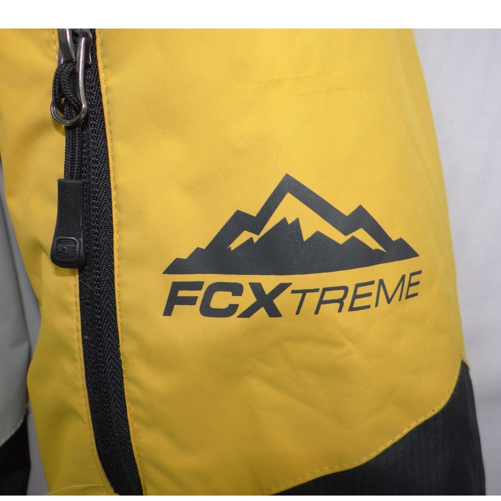 Free Country FCXtreme Mens Yellow Grey Hooded Ski Jacket Fleece Lined Small