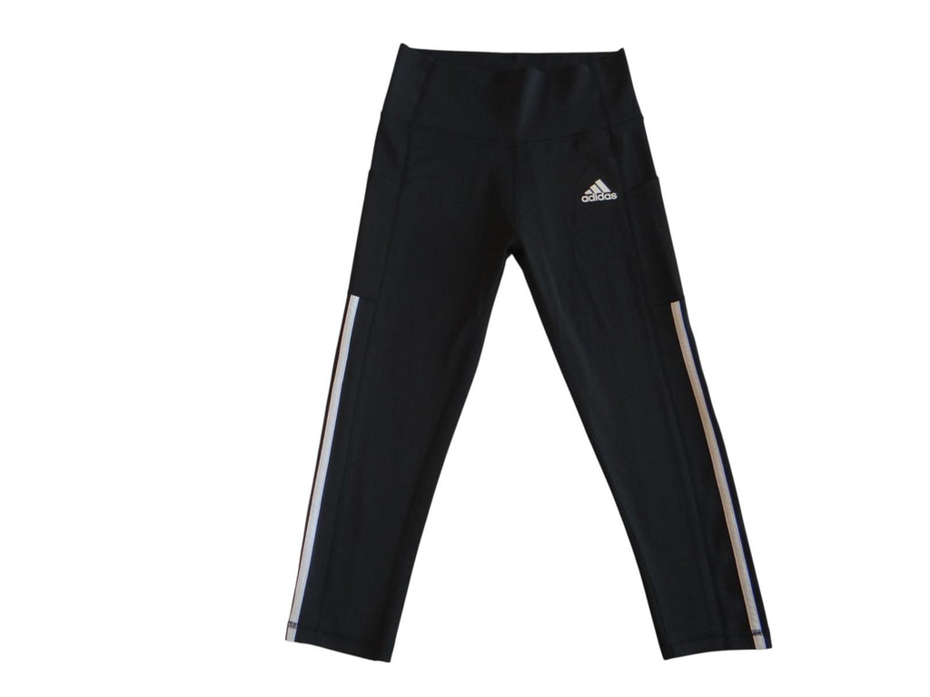 Adidas Women's Performance Leggings - Black with Stripes
