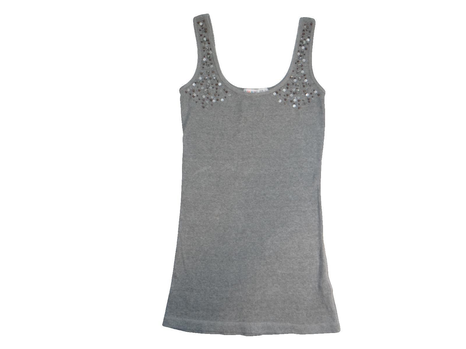 Vintage Denim & Co. Grey Embellished Tank Top