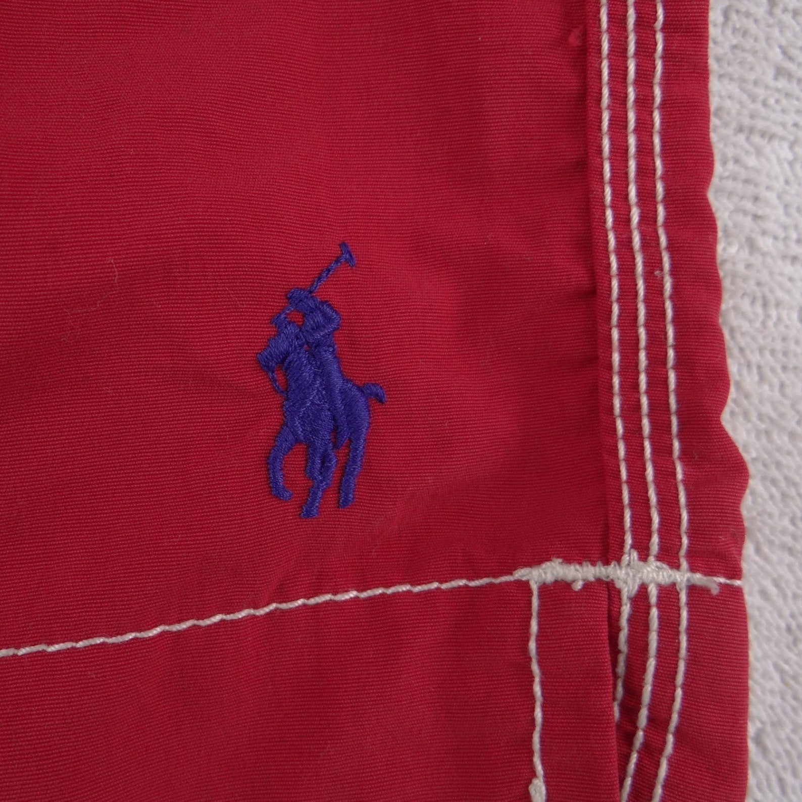 Polo Ralph Lauren Mens Red Board Shorts Cargo Swim Trunks Size Large