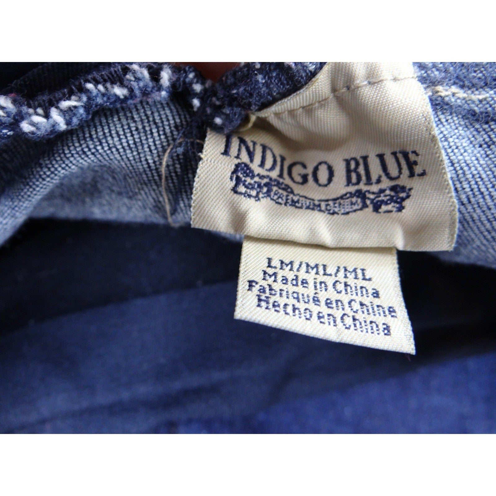 Indigo Blue Maternity Jeans Dark Wash Stretchy Full Panel Skinny Leg Size M/L