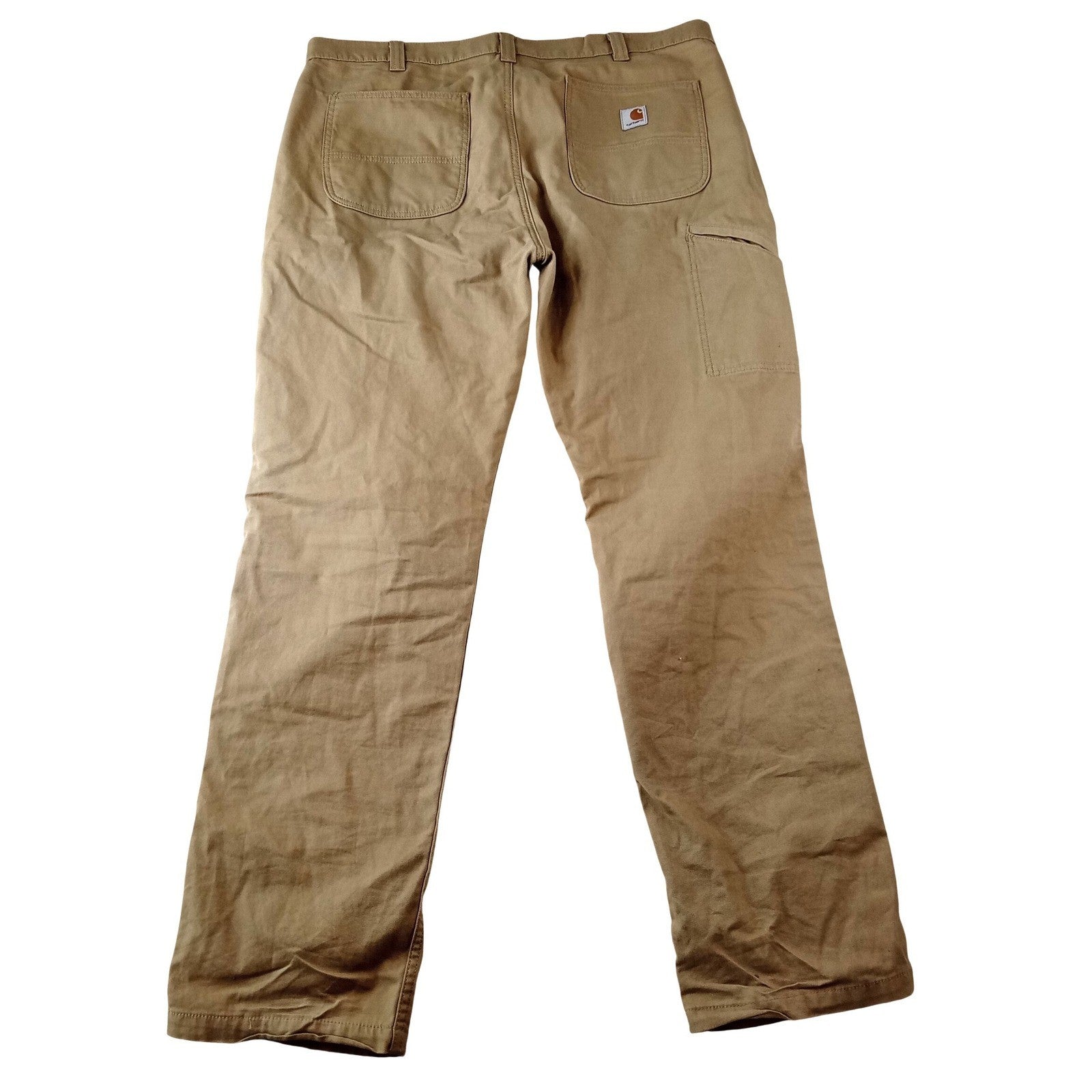 Carhartt Relaxed Straight Fit Work Pants Mens 40x34 Tan Canvas Utility Trousers