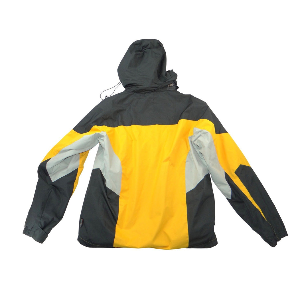 Free Country FCXtreme Mens Yellow Grey Hooded Ski Jacket Fleece Lined Small