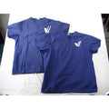 Medline AngelStat Navy Blue V-Neck Scrub Tops Lot of 2 Medium
