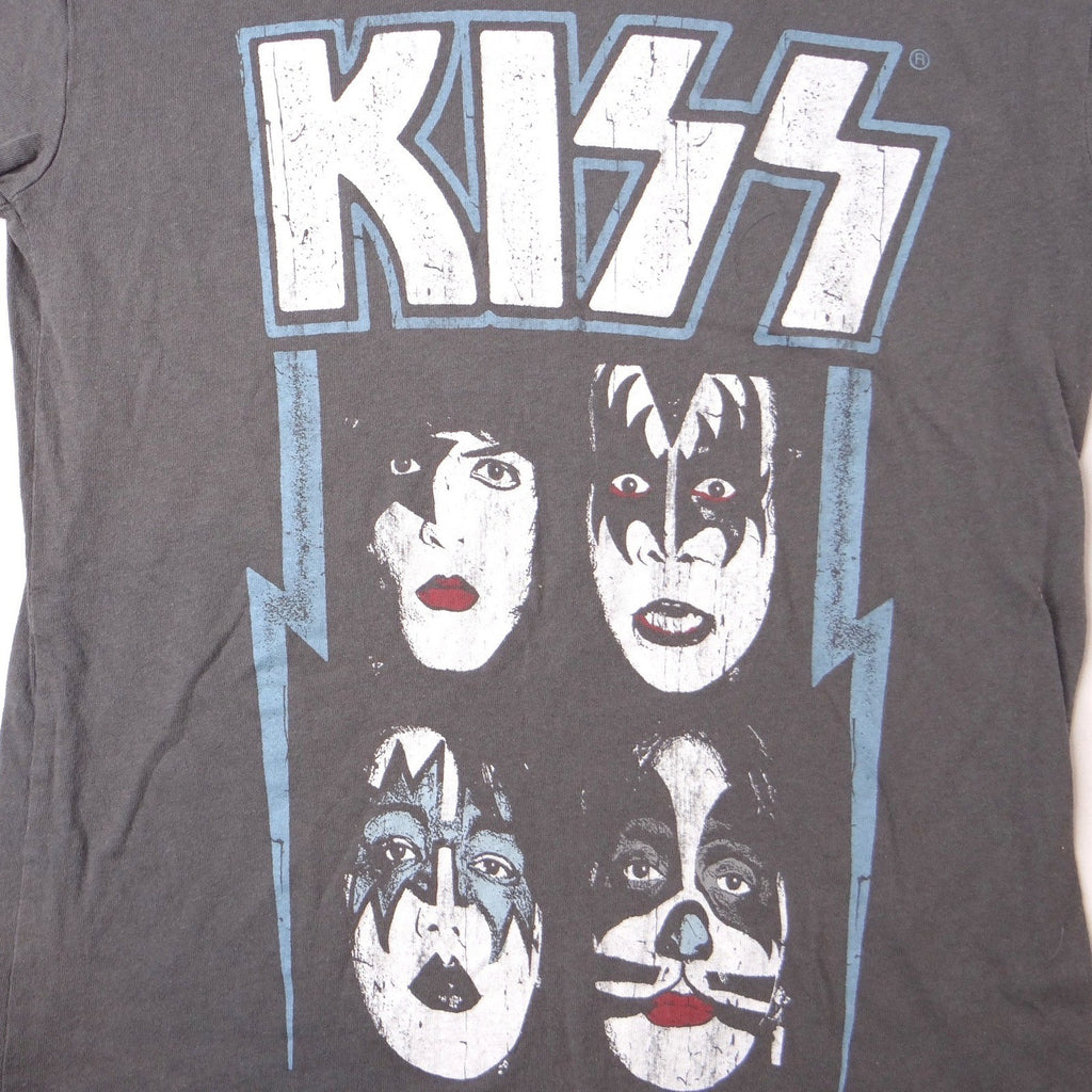 KISS Band Rock T Shirt Charcoal Gray Graphic Print XS