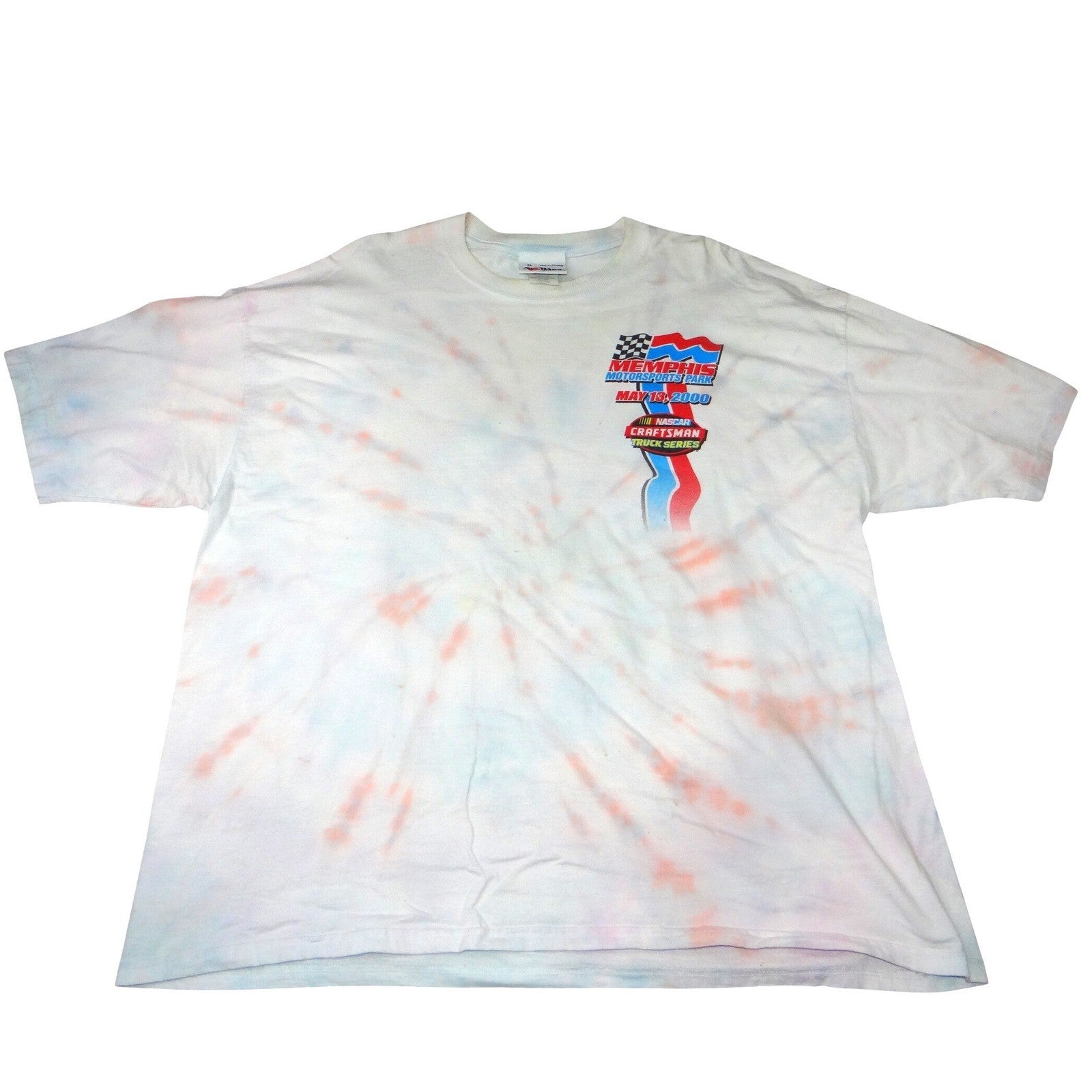 Rare VTG NASCAR Red White Blue Tie-Dye 2000 Craftsman Truck Series T-Shirt XL