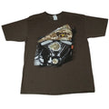 Gildan Mens Large Brown Motorcycle Engine Graphic T Shirt Brooks and Dunn