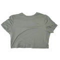 Womens Olive Green Short Sleeve Crew Neck Polyester Crop Top Tee Size Large