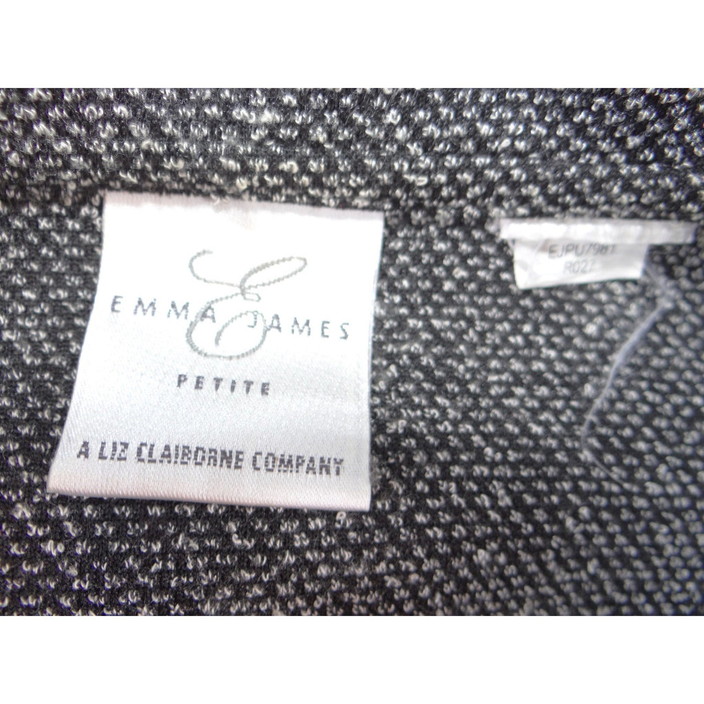 Emma James Petite Grey Textured Zip-Up Jacket Liz Claiborne Size P