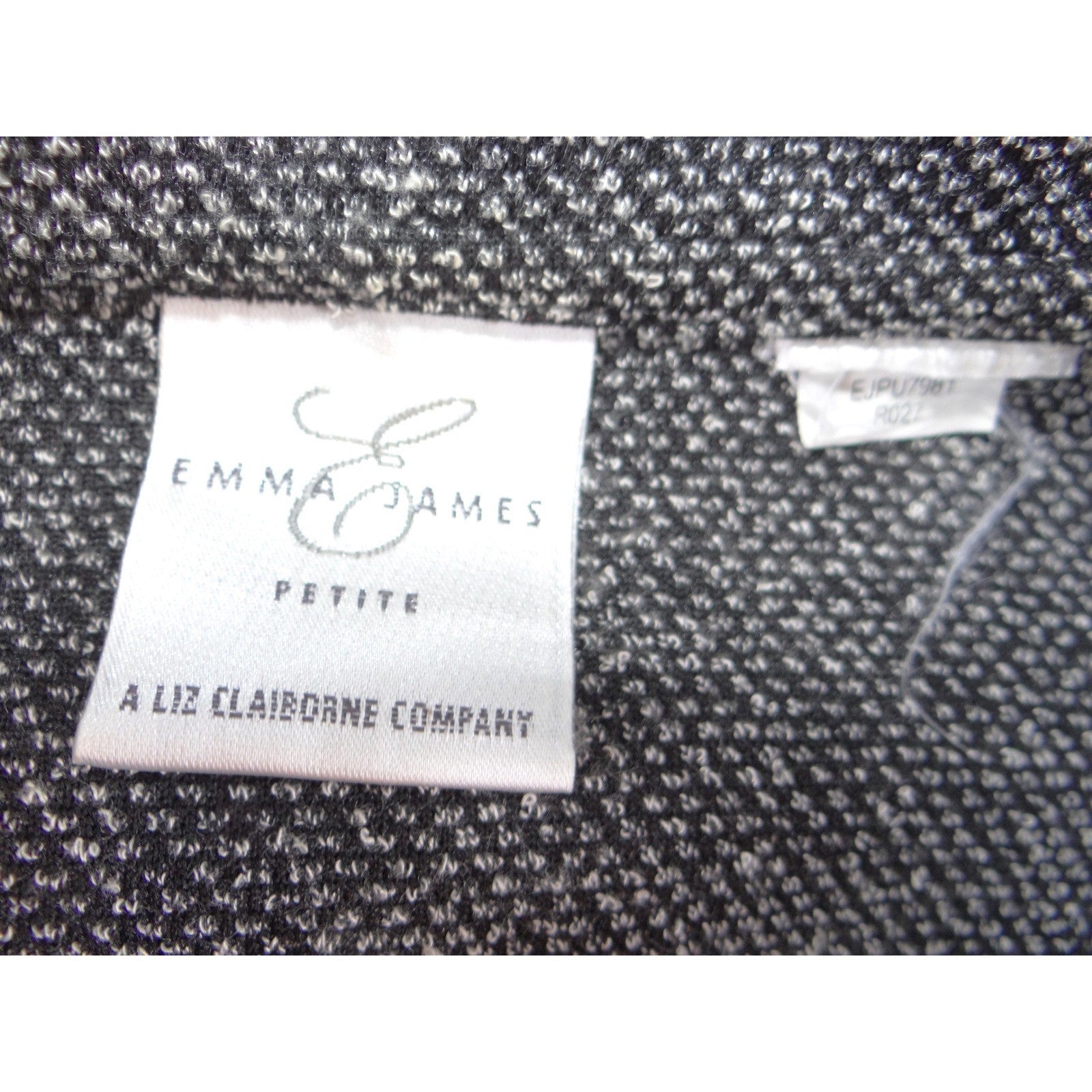 Emma James Petite Grey Textured Zip-Up Jacket Liz Claiborne Size P