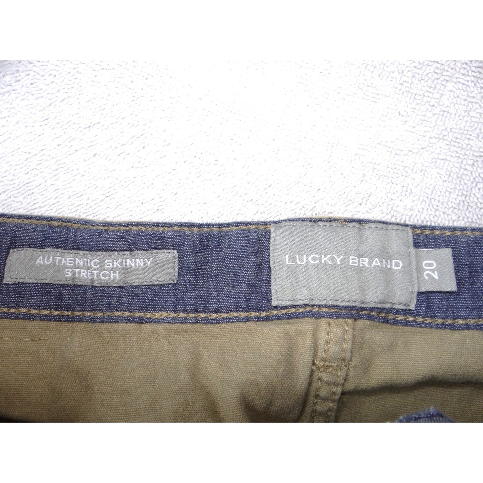 Lucky Brand Mens Authentic Skinny Stretch Tan Khaki Pants 31x31