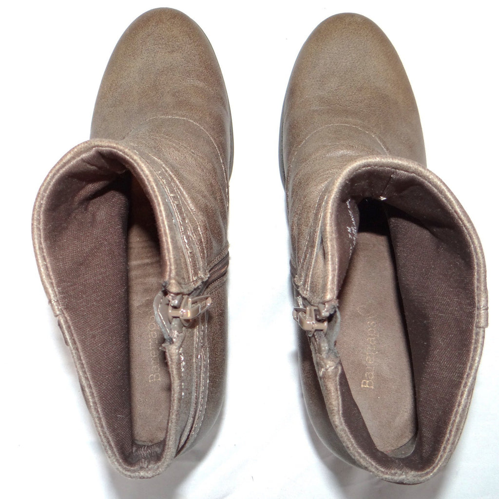Baretraps Rhapsody Womens Taupe Brown Slouchy Ankle Boots Block Heel 7M