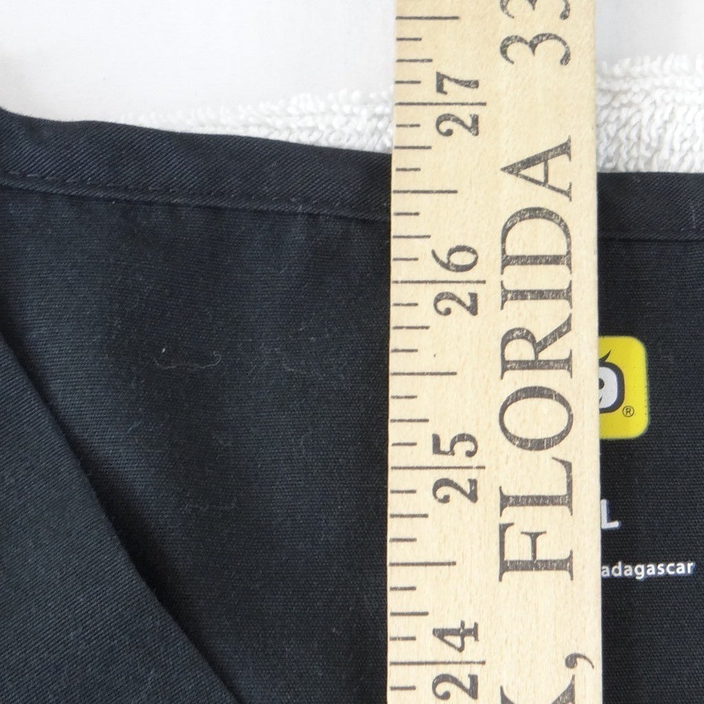 Koi Womens XL Black V-Neck Short Sleeve Medical Scrub Top Front Pockets