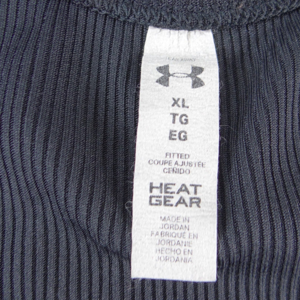 Under Armour HeatGear Ribbed Tank Top Black Fitted Racerback XL