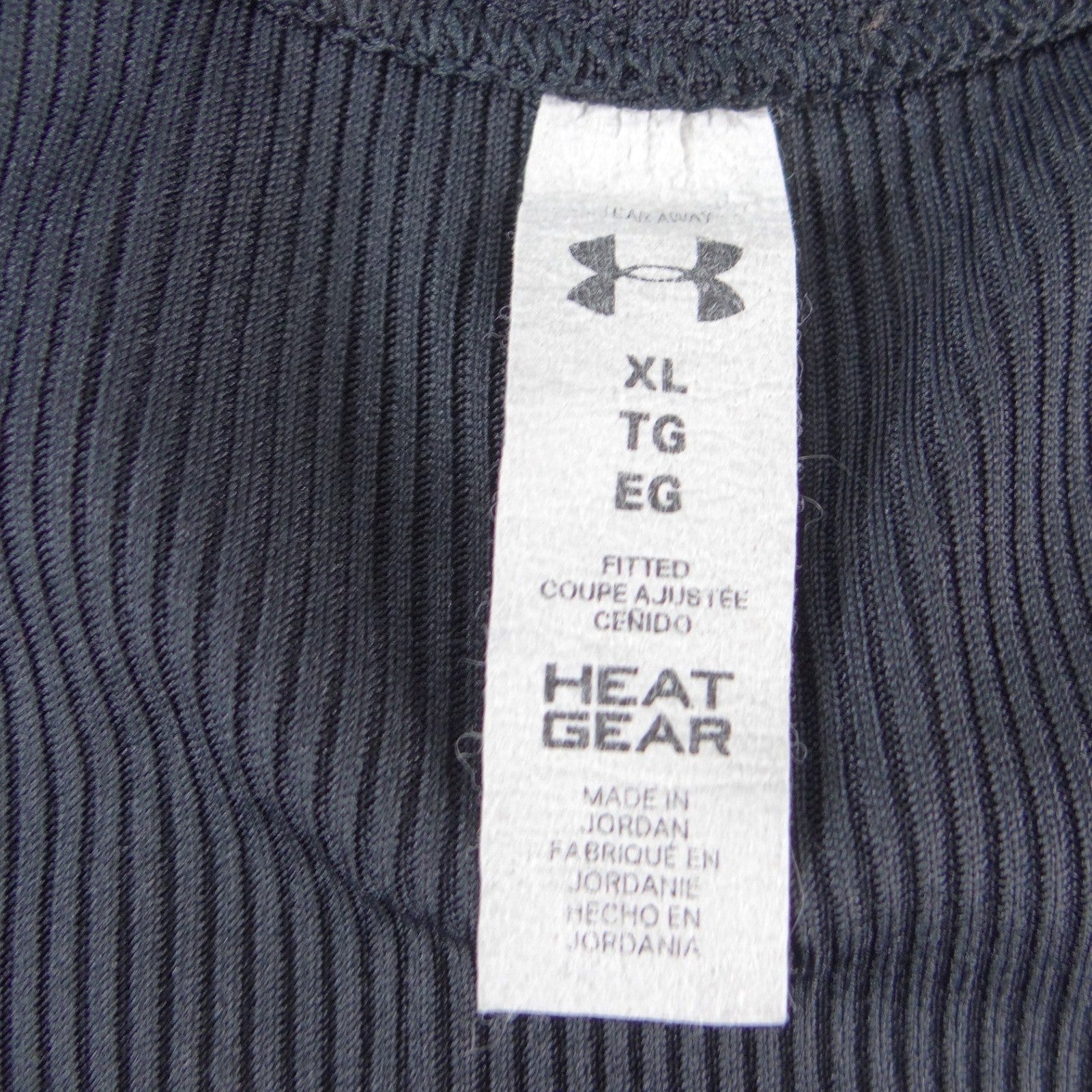 Under Armour HeatGear Ribbed Tank Top Black Fitted Racerback XL