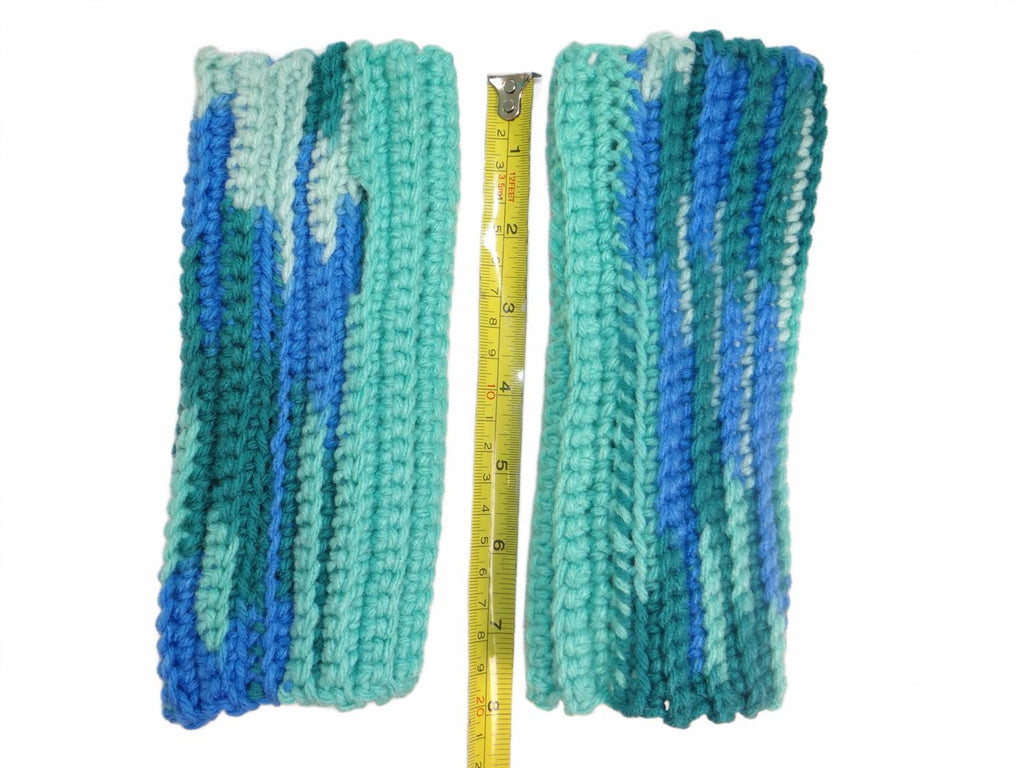 Handmade Crochet Handwarmers in Blue and Green Lot 4