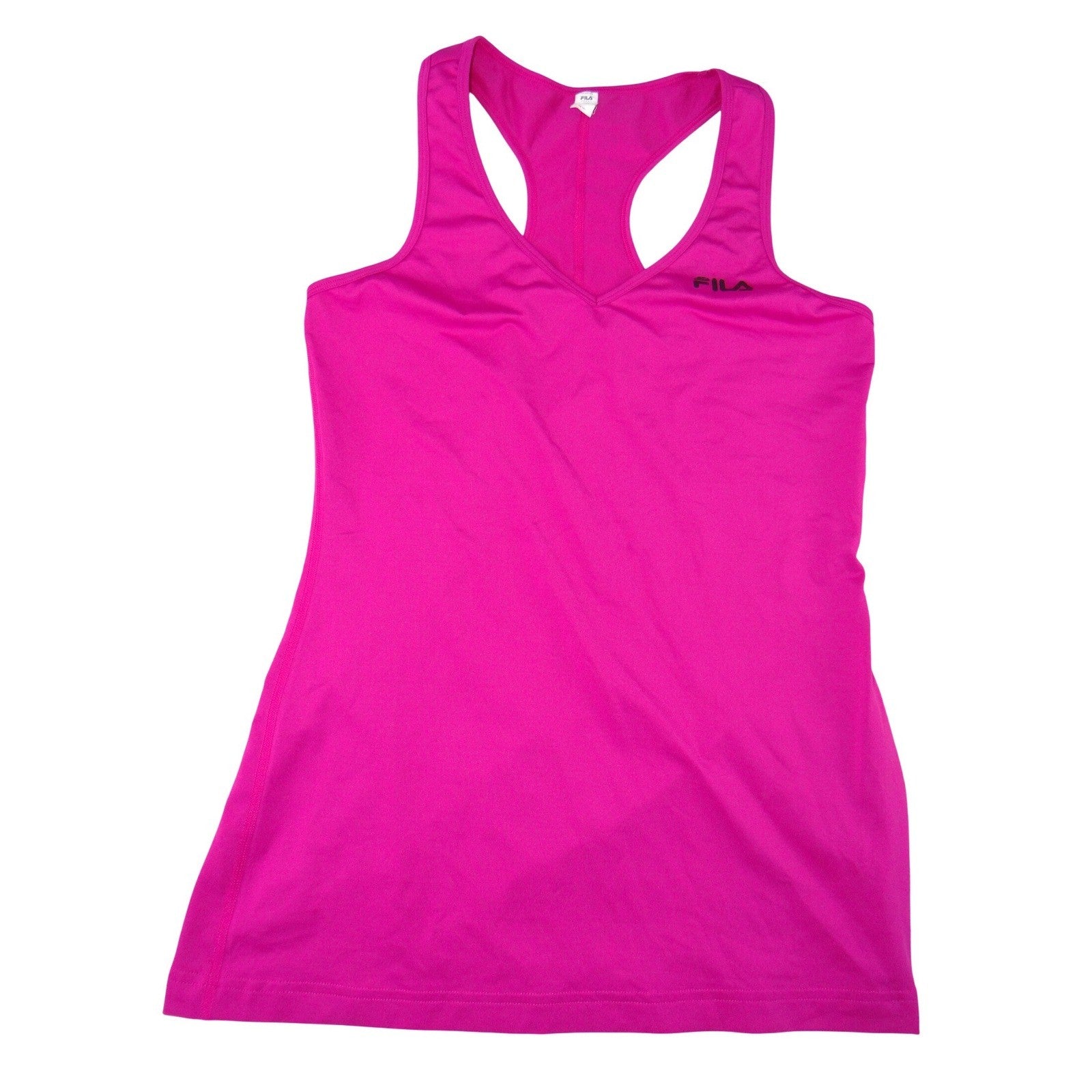 Fila Sport Womens Magenta Pink Racerback V-Neck Athletic Tank Top Large