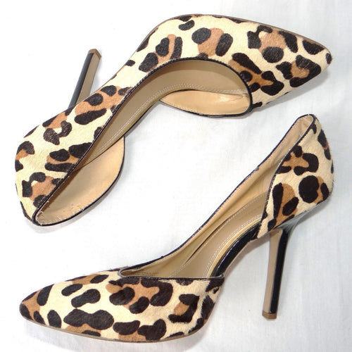 BCBGeneration Jaze Leopard Print Calf Hair d'Orsay Pumps Heels Size 9M PL-JAZE-X