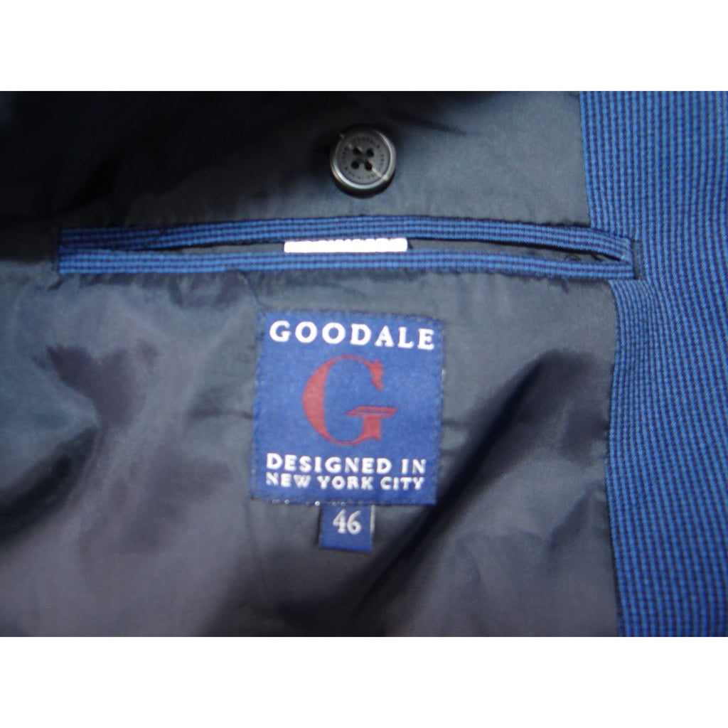 Goodale New York City Men's Blue Plaid Wool Blend Blazer Size 46