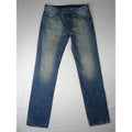 Marc Jacobs Men's Distressed Blue Denim Jeans Button Fly Straight Leg Size 36