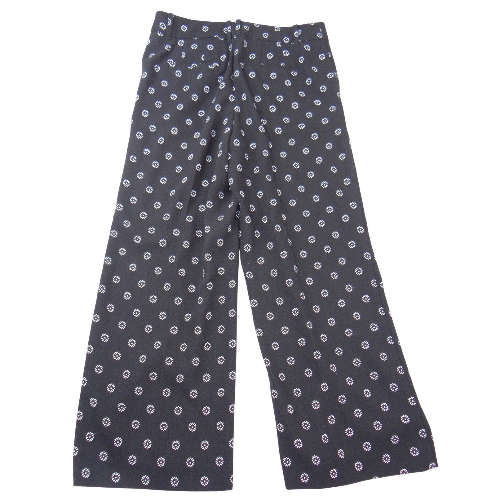 Ann Taylor Factory Womens Black White Floral Medallion Wide Leg Pants Size 4