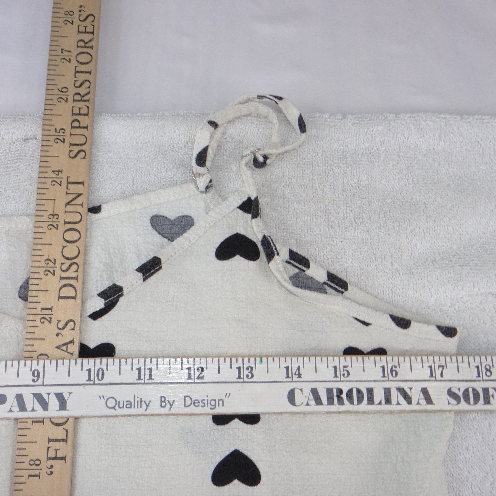 Womens White Black Heart Print V-Neck Cami Adjustable Straps Top Size M