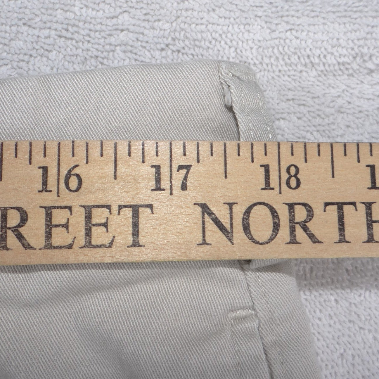 Mens Pleated Chino Trousers Khaki Tan Straight Leg Cotton Pants 35x30.5