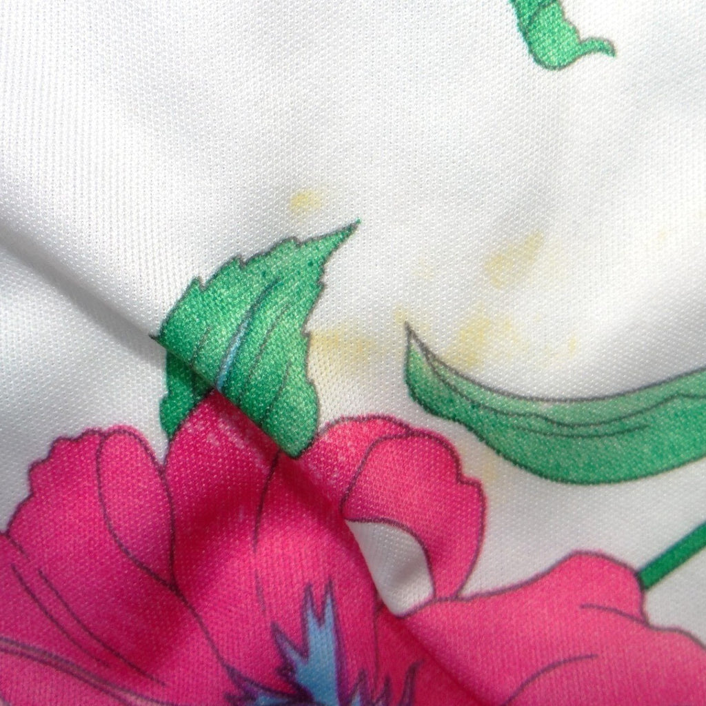 Vintage 70s Floral Zip Front Robe Housecoat Pink Blue White Small 1967
