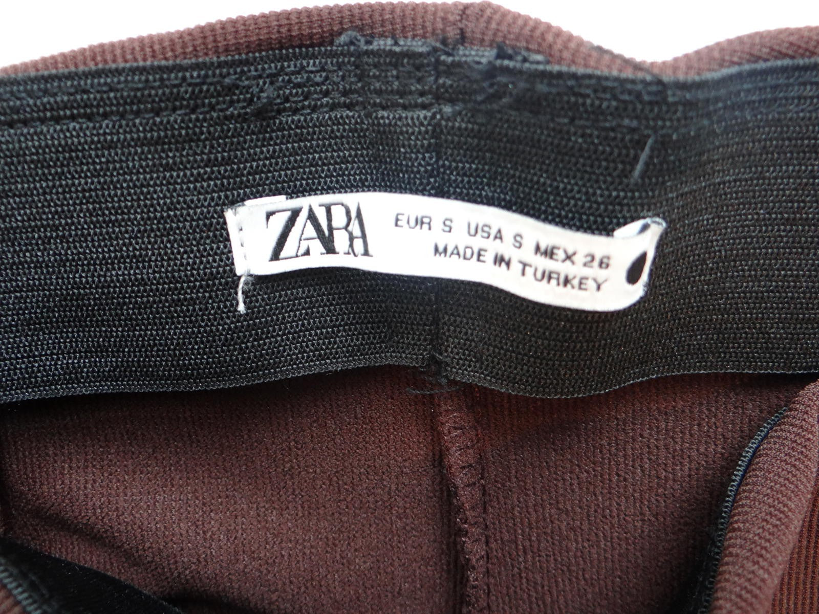 ZARA Women's Stretchy Brown Pants - Size S
