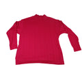 Vintage Women's Red Mock Neck Ribbed Long Sleeve Casual Top Shirt XL