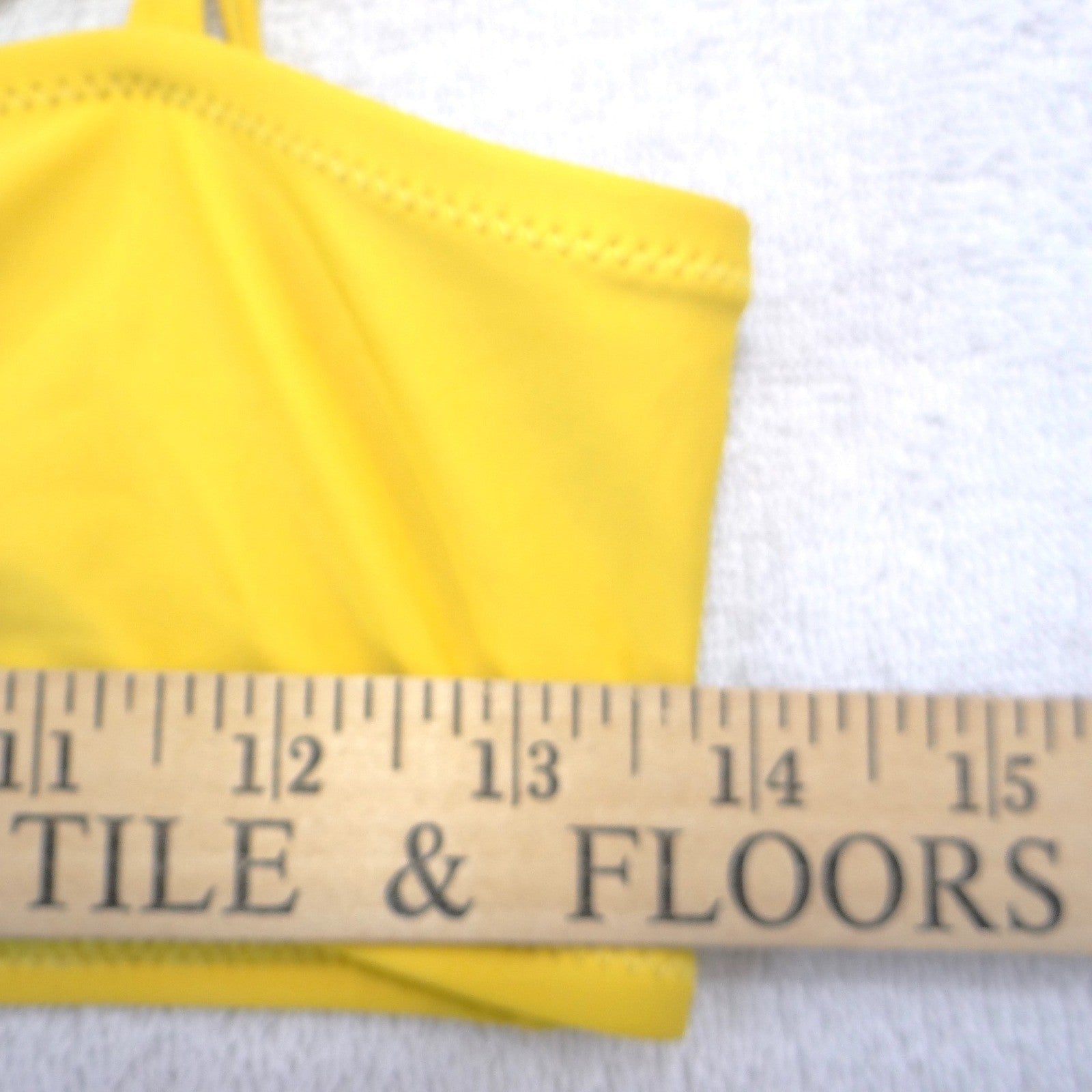 Womens Yellow Tie Shoulder Bandeau Bikini Set High Cut Two Piece Swimsuit M