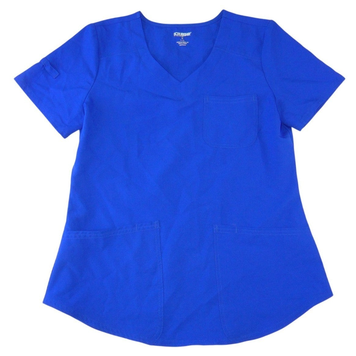 Scrubstar Womens Royal Blue V-Neck 3-Pocket Medical Scrub Top Small 2293