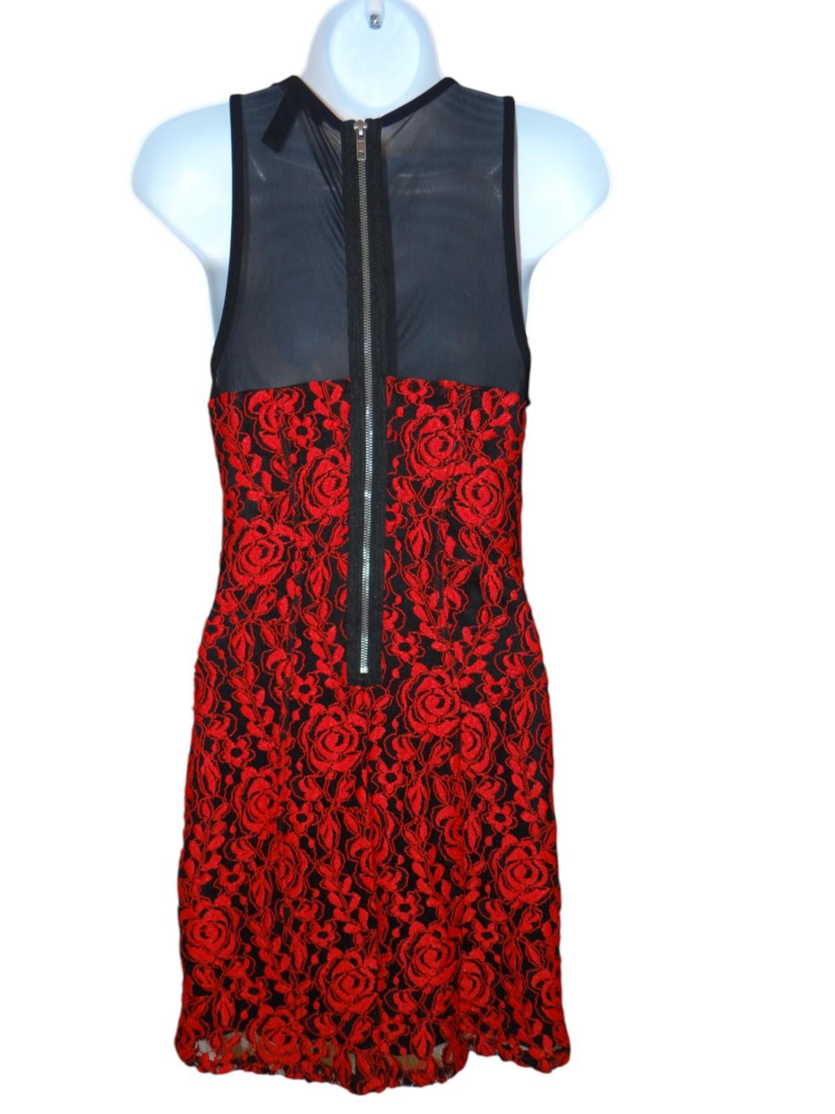 Material Girl Red Floral Lace Mini Dress