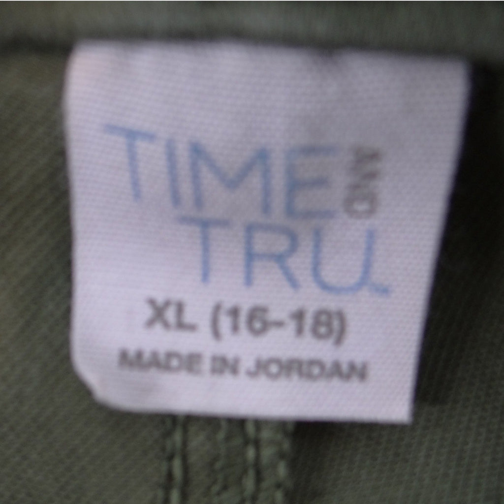 Time and Tru Womens XL 16-18 Olive Green High Rise Stretch Pull On Jeggings